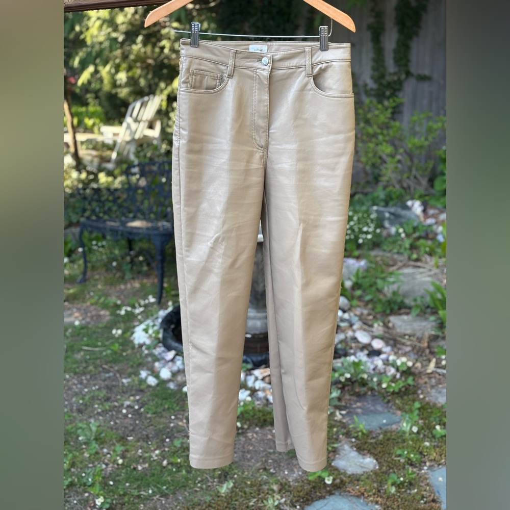 Wilfred leather pants, the Melina pant, vegan leather, cream, off white, tan